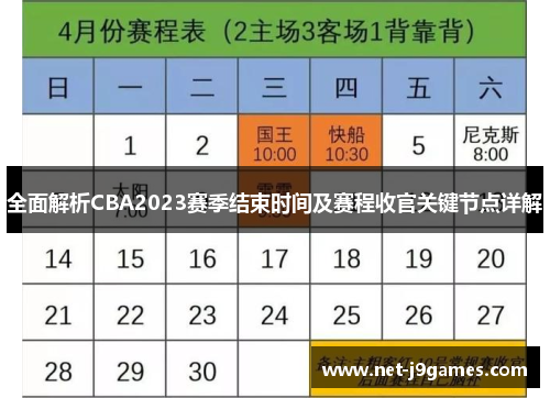 全面解析CBA2023赛季结束时间及赛程收官关键节点详解